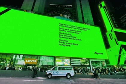 Algorand Rents Times Billboards on Earth Day