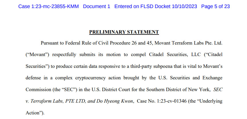 Courtlistener screenshot from Terraform filing