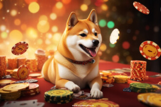 Doge Coin Feature image with Doge coin icon on bright crypto them background