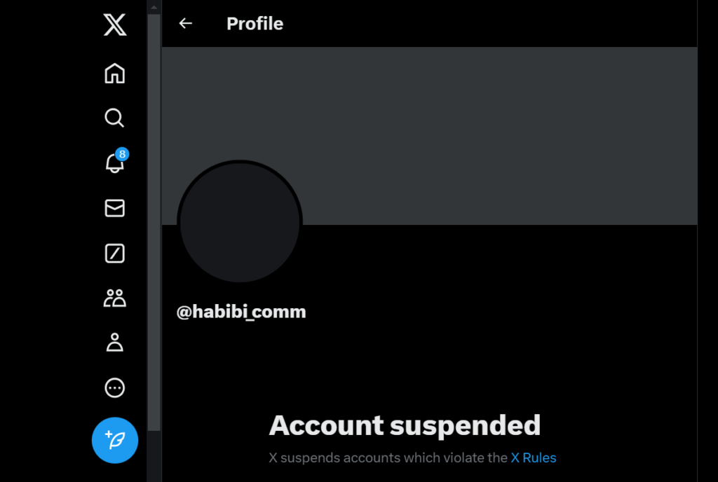 Sahil Arora X Account suspended
