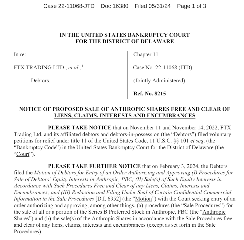 FTX's bankruptcy document