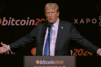 Former U.S. president Donald Trump at the Bitcoin 2024 Nashville event.