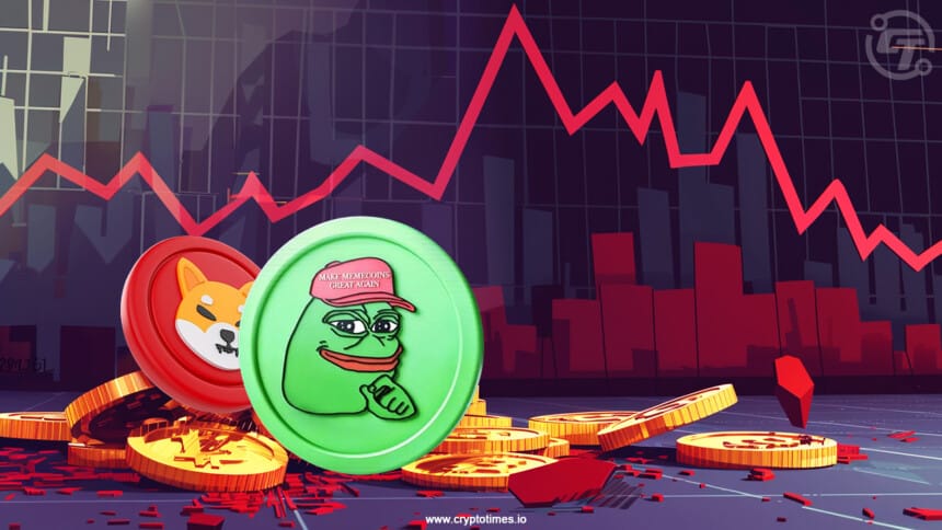 Popular memecoins plunged 20% on Monday amid the global markets tumble and fall in BTC price.