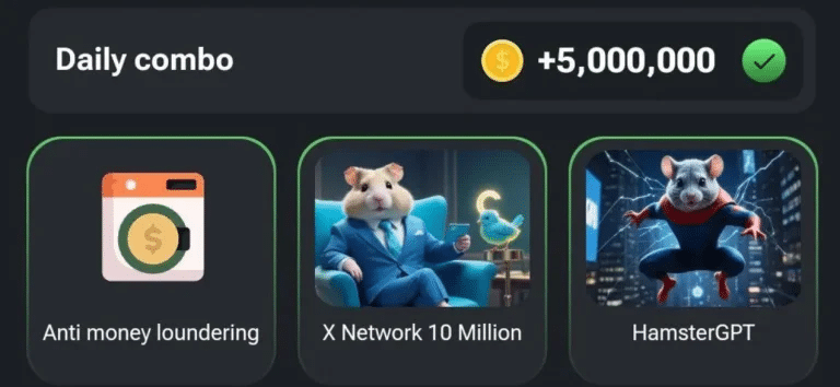 Hamster Kombat Daily Cards Combo