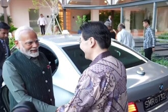 Indian Prime Minister Narendra Modi meets Singapore PM Lawrence Wong