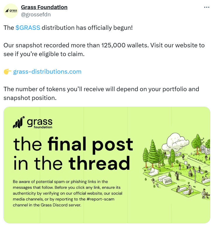 Grass Network Goes Live