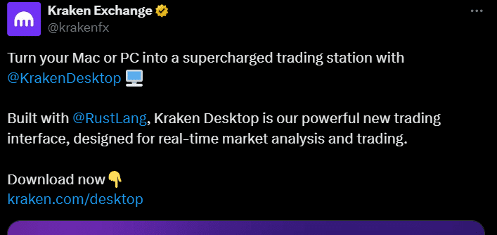 Kraken Launches New Desktop App for Crypto Traders