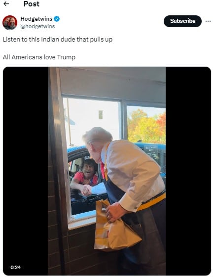 Trump Surprises McDonald's Customers While Working Fry Station