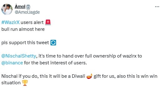 WazirX Users Voice Concerns on X as Bitcoin Climbs