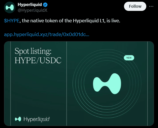 $HYPE token is live