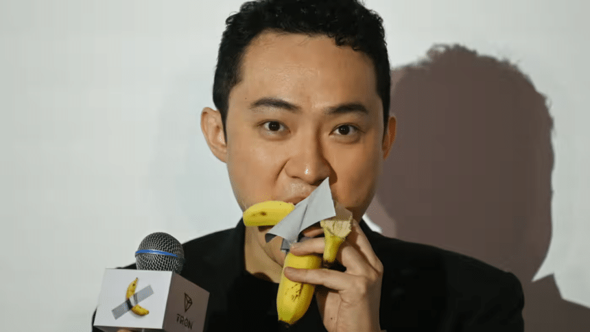 Justin Sun Eats $6.2M Banana Art in Hong Kong Event