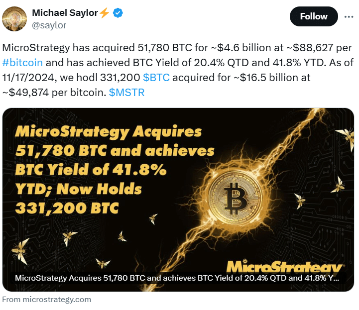 MicroStrategy Buys 51,780 BTC