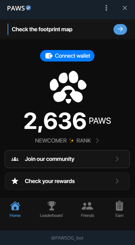 PAWS Game interface