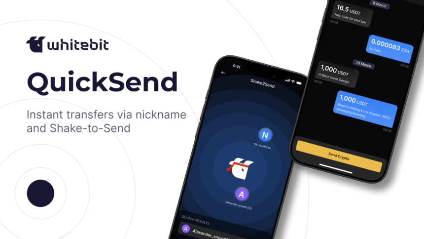 WhiteBIT Launches QuickSend and Shake-to-Send Features