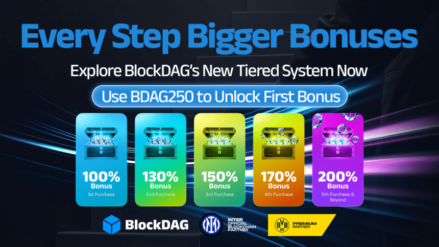 XRP, Chainlink Surge as BlockDAG BDAG250 Adds 5-Tier Rewards