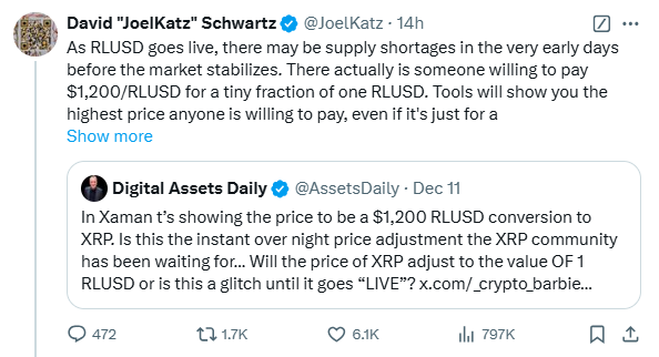 Schwartz tweet about ripple